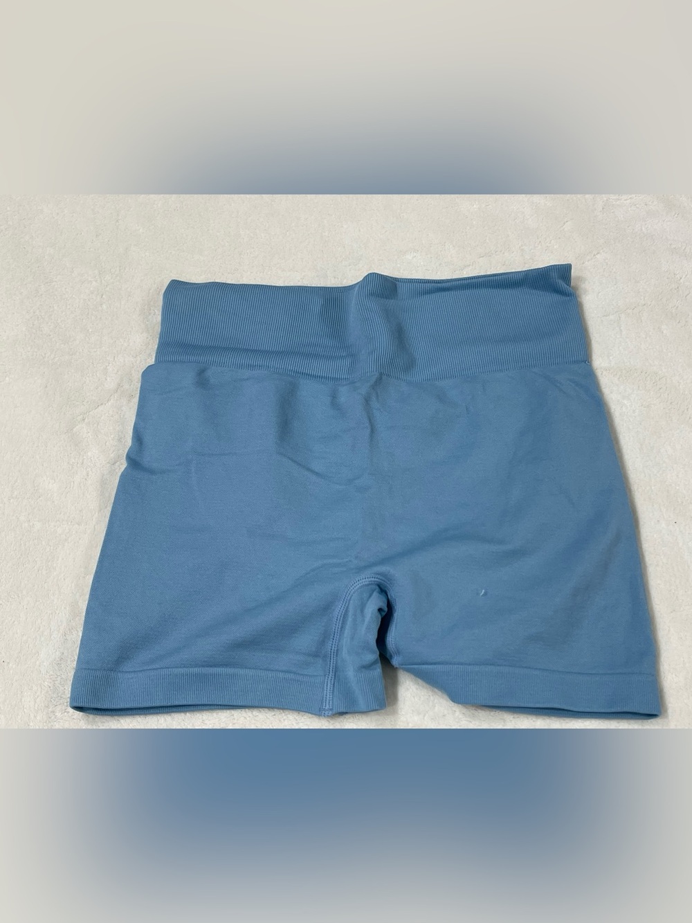 Blue High-Waist Seamless Bike Shorts